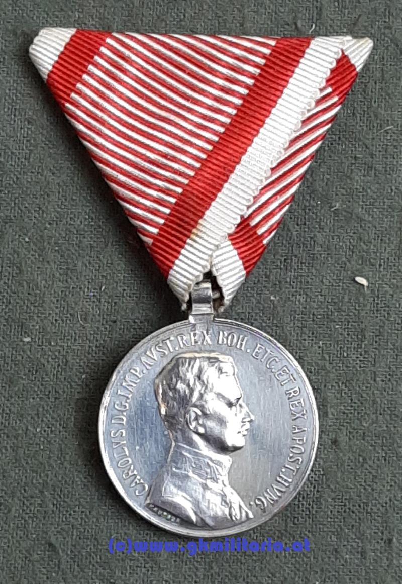 k.u.k. Silberne Tapferkeitsmedaille Kaiser Karl I. 2. Klasse - VARIANTE 
