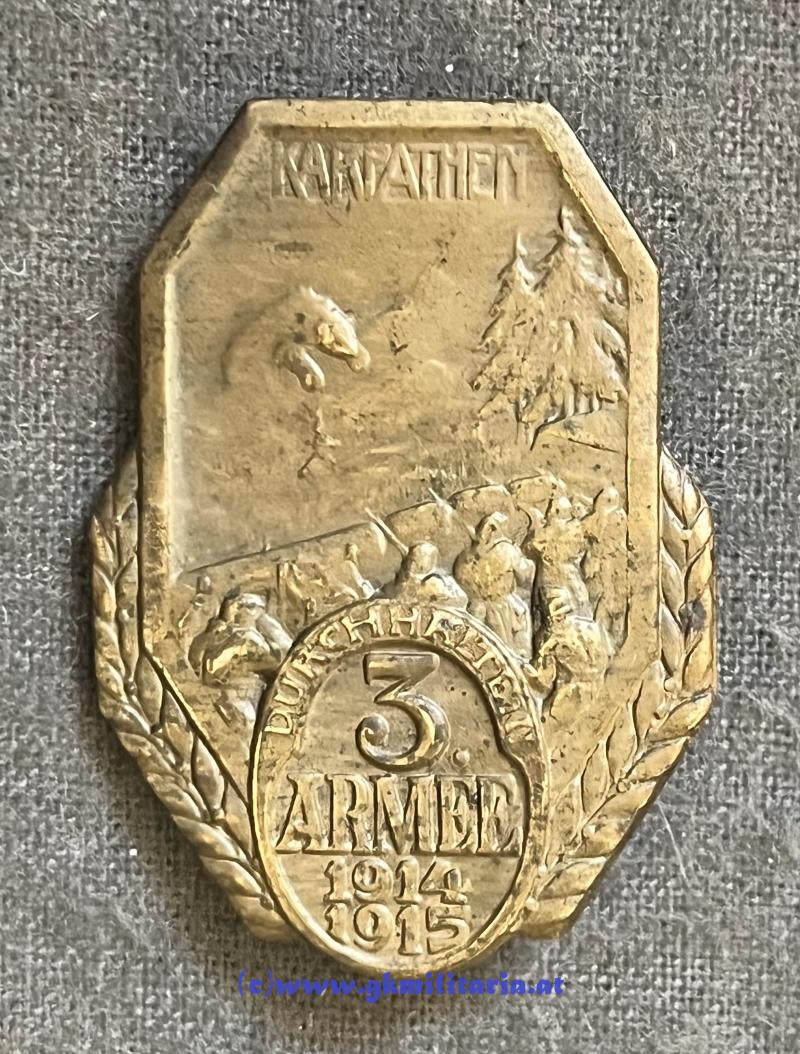 k.u.k. Kappenabzeichen 3. Armee 1914/15 