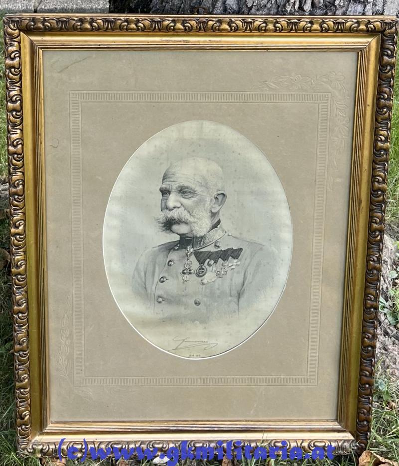 Kaiser Franz Joseph I. von Österreich - Seidenbild!!