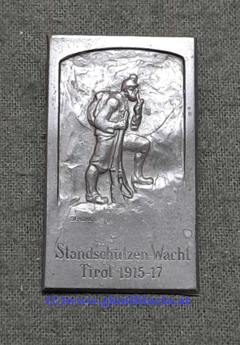 k.u.k. Kappenabzeichen Standschützen-Wacht Tirol 1915-17