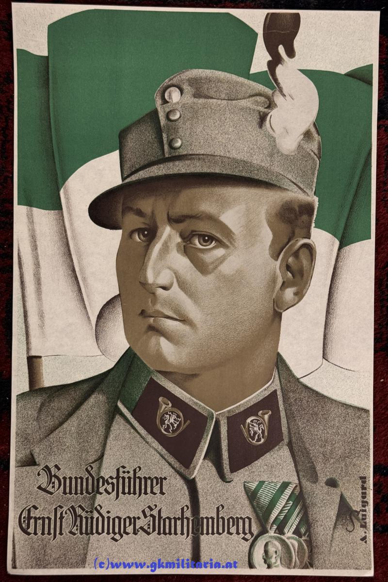 Plakat Österr. Heimwehr - Bundesführer Ernst Rüdiger von Starhemberg!! - MINT!!