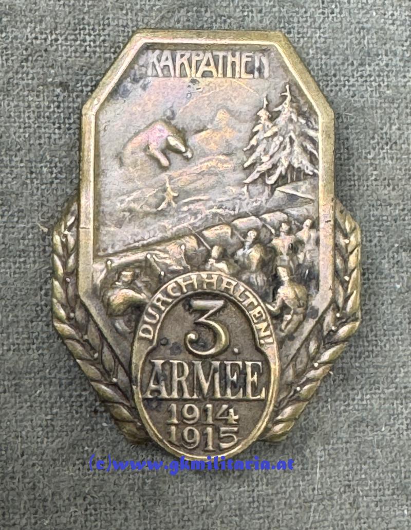 k.u.k. Kappenabzeichen 3. Armee 1914/15 