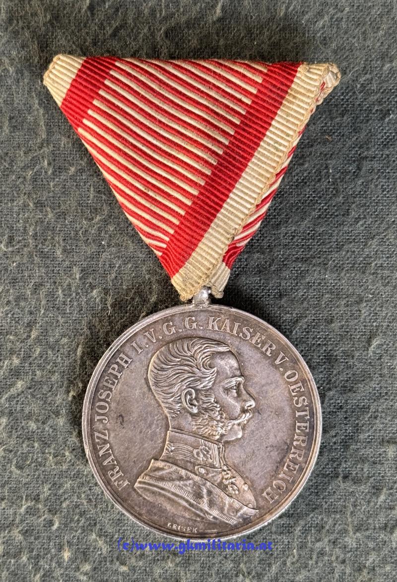 k.u.k. Silberne Tapferkeitsmedaille 1. Klasse Kaiser Franz Joseph I. - Silber!