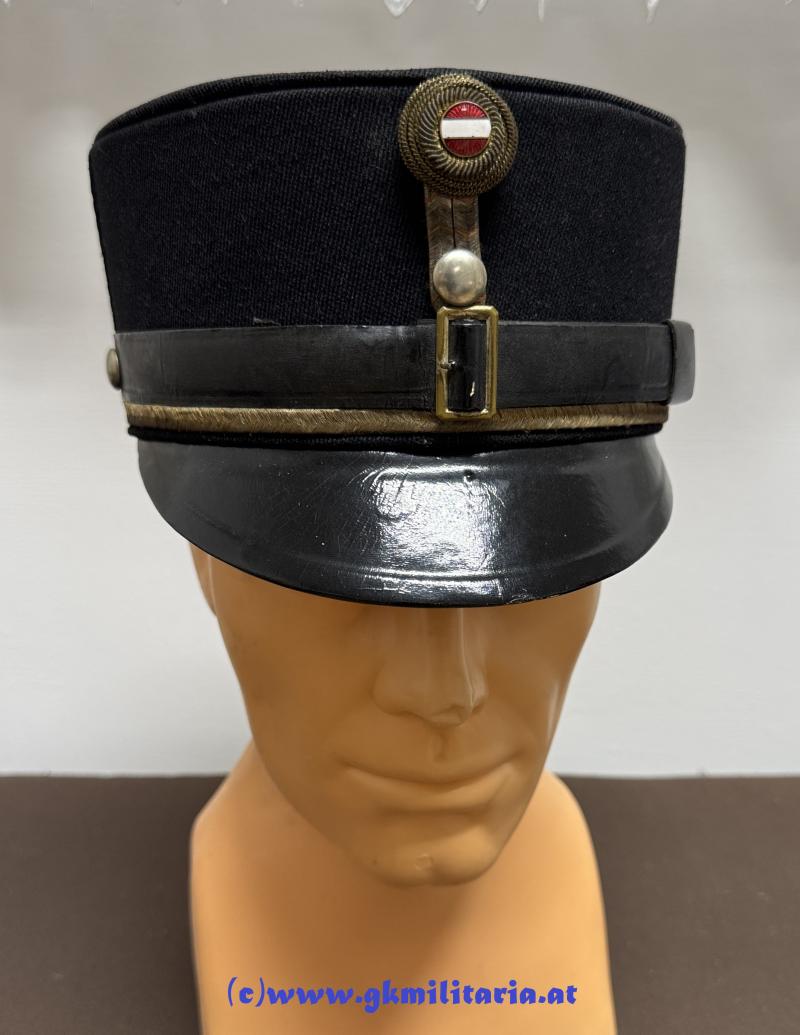 Österreich 1. Republik - schwarze steife Kappe Gendarmerie!!!