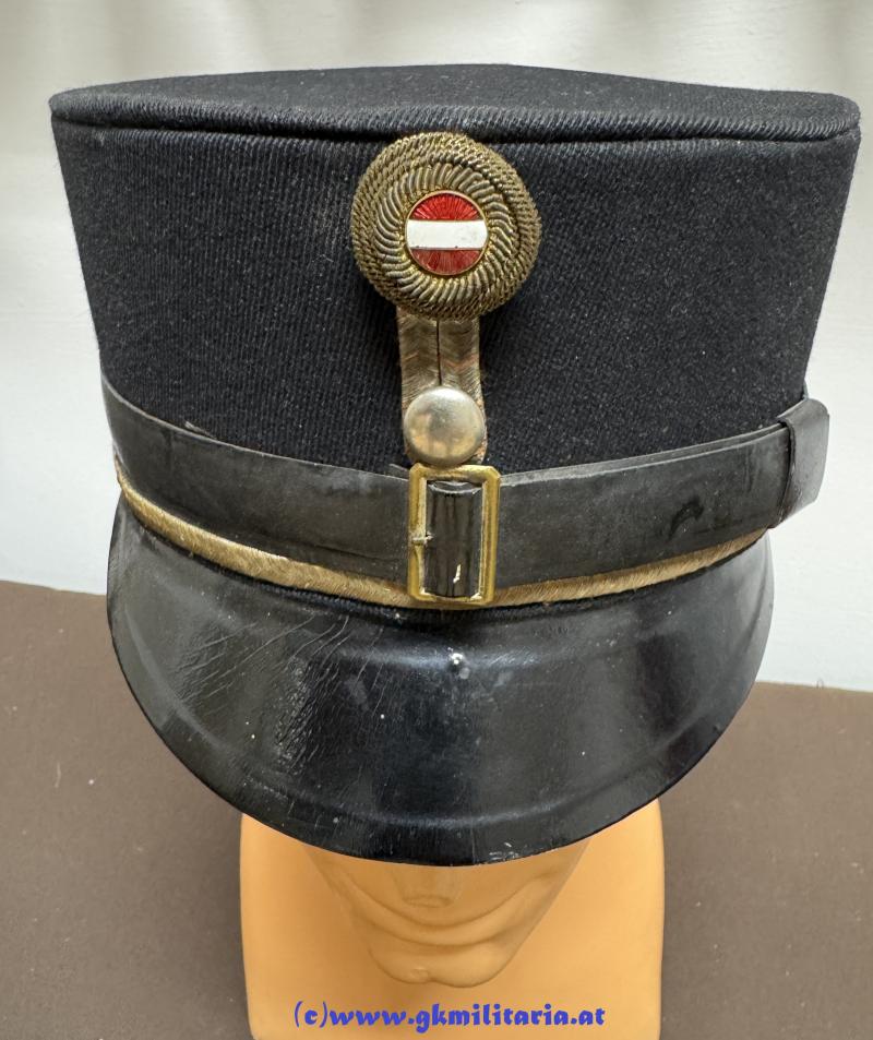 Österreich 1. Republik - schwarze steife Kappe Gendarmerie!!!