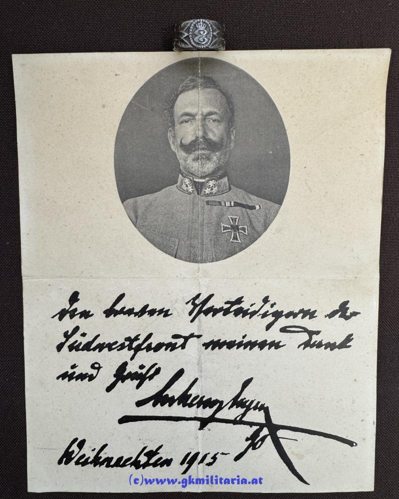 Erzherzog Eugen Übersendungsschreiben für Geschenkring und Ring 1915