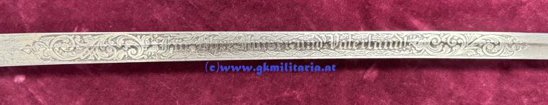 Säbel Kavallerie für Offiziere des österreichischen Bundesheeres 1. Republik! - Mit Ätzung!!