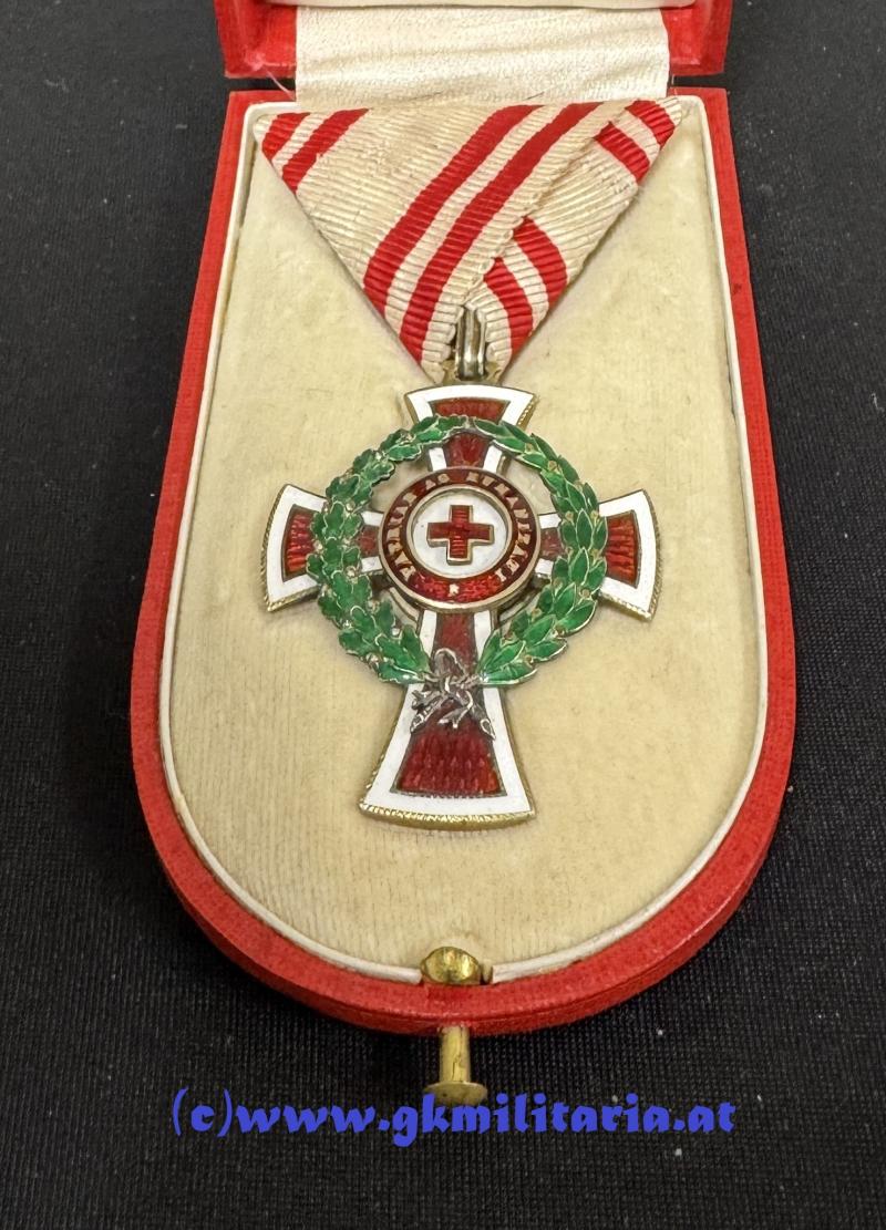 k.u.k. Ehrenzeichen des Roten Kreuzes II. Klasse mit KD im Etui!