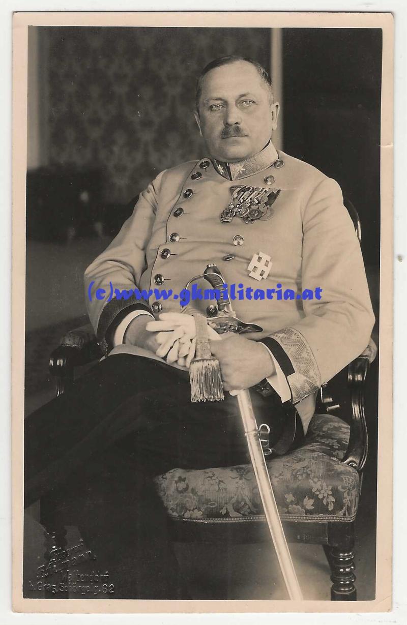 Portrait Generalmajor Ferdinand Pichler mit Top Orden! - 1. Republik!