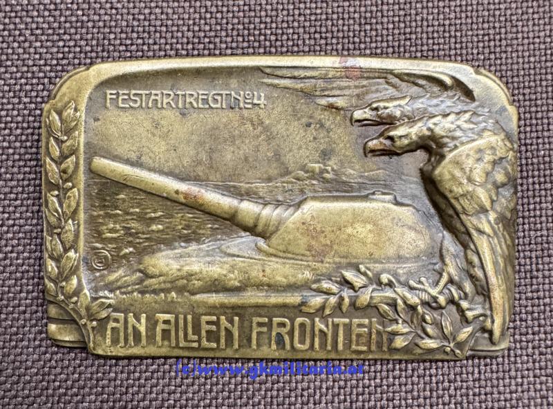 k.u.k. Kappenabzeichen Festungsartillerie-Regiment Nr. 4 ! - 