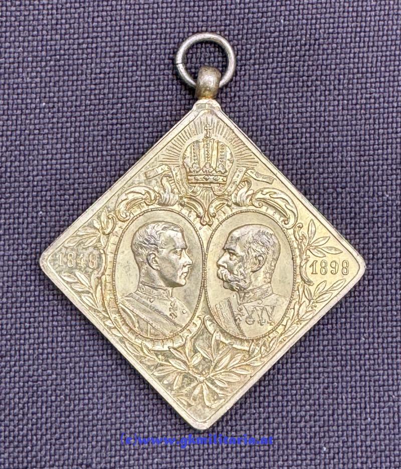 k.u.k. Klippe Kaiser Franz Joseph I. z. 50-jährigen Regierungsjubiläum 1848-1898!!