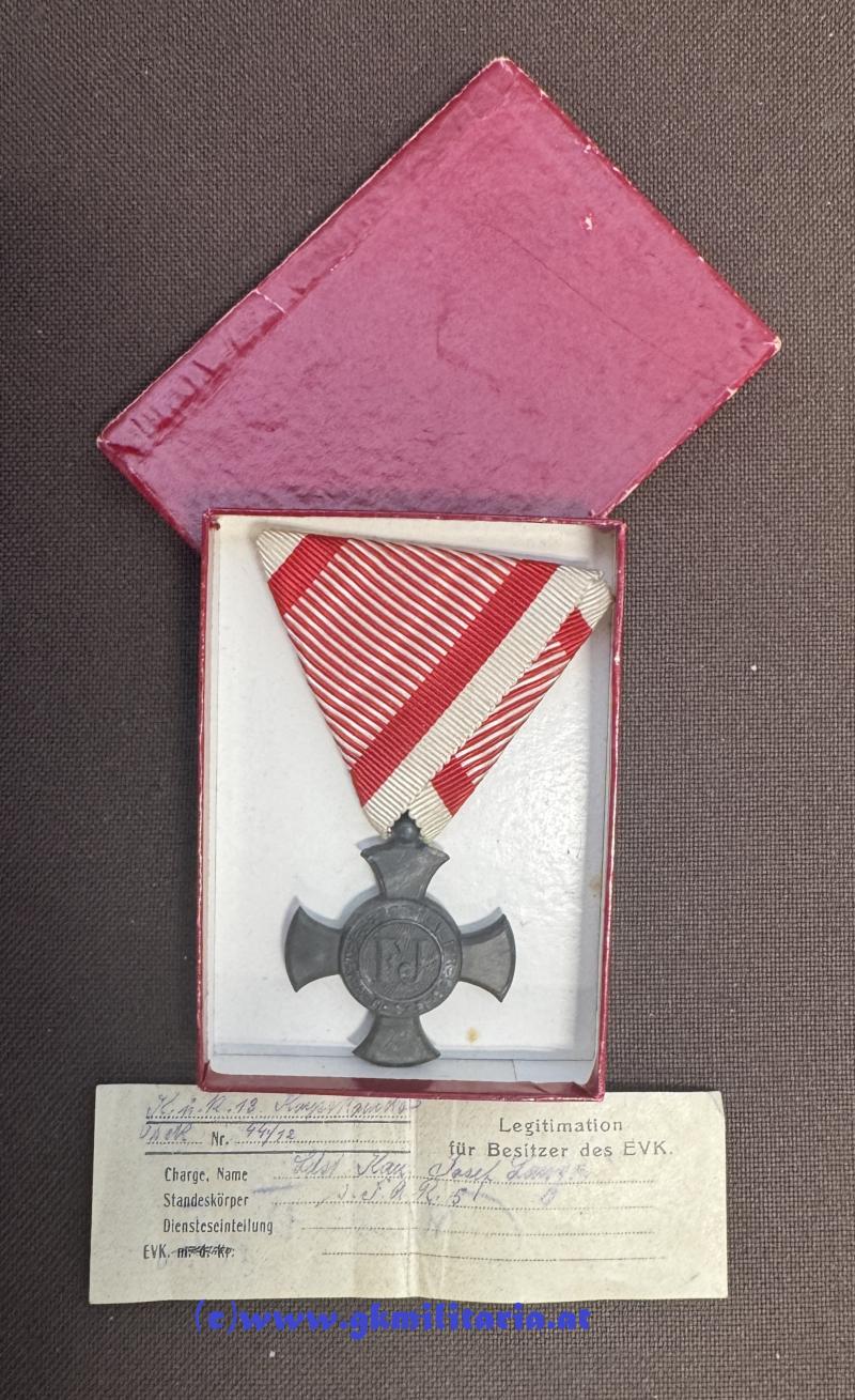 k.u.k. Eisernes Verdienstkreuz 1916 + Legitimation/Etui !!