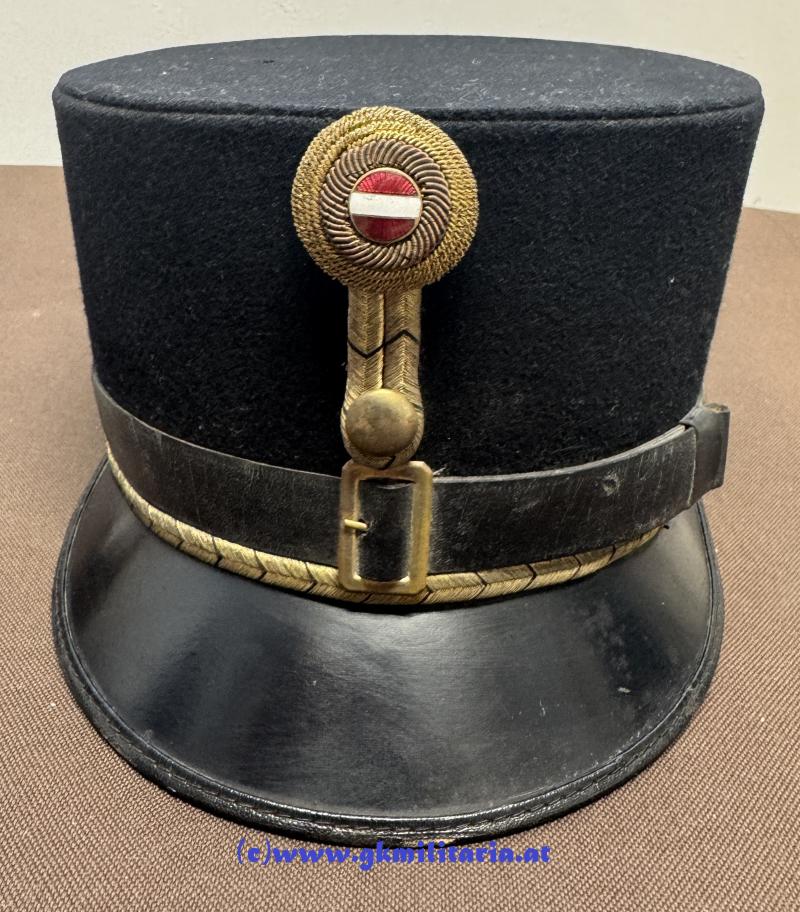 Österreich 1. Republik - schwarze steife Kappe Offiziere Gendarmerie!!