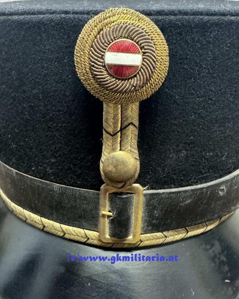 Österreich 1. Republik - schwarze steife Kappe Offiziere Gendarmerie!!