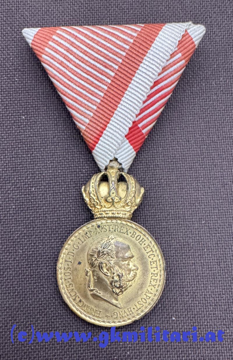 k.u.k. Bronzene Militärverdienstmedaille Kaiser Franz Josef I. im Etui - G.A. SCHEID, WIEN & BUDAPEST!