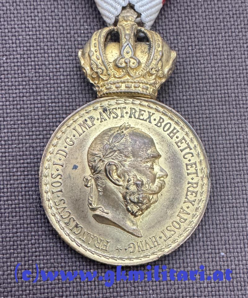 k.u.k. Bronzene Militärverdienstmedaille Kaiser Franz Josef I. im Etui - G.A. SCHEID, WIEN & BUDAPEST!
