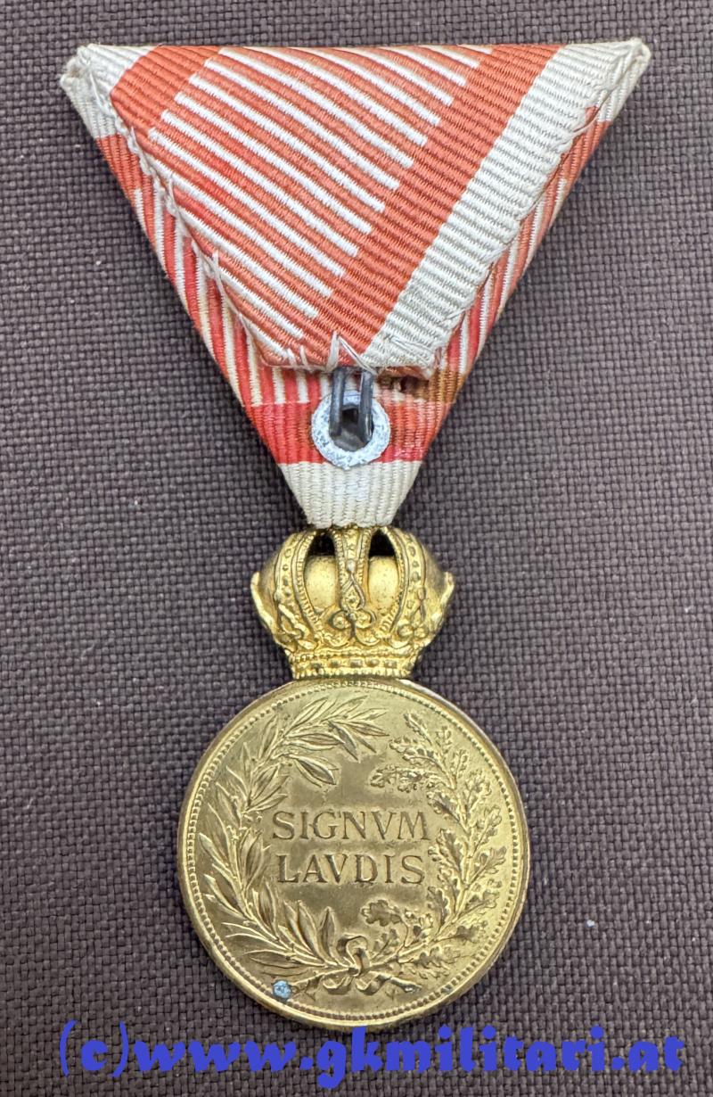 k.u.k. Bronzene Militärverdienstmedaille Kaiser Franz Josef I. im Etui - G.A. SCHEID, WIEN & BUDAPEST!