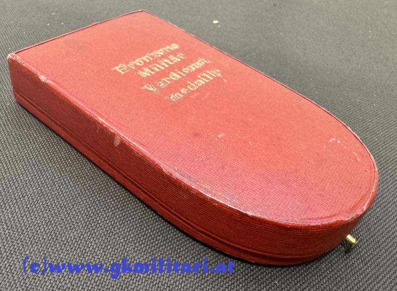 k.u.k. Bronzene Militärverdienstmedaille Kaiser Franz Josef I. im Etui - G.A. SCHEID, WIEN & BUDAPEST!