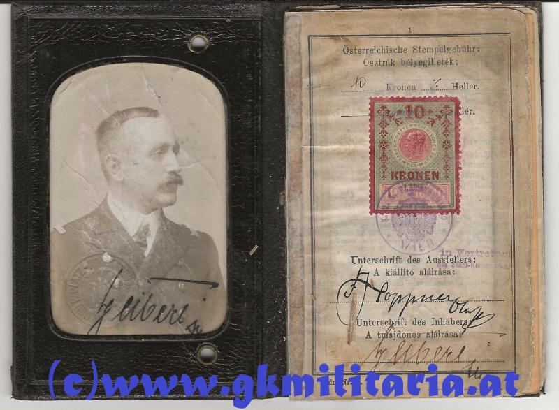 k.u.k. Legitimation Korvettenkapitän Georg R.A. Seibert !!