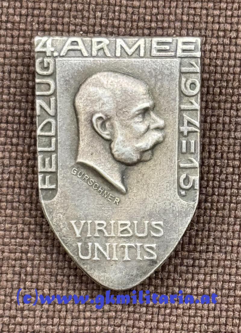 k.u.k. Kappenabzeichen 4. Armee 1914-15 - Miniatur 