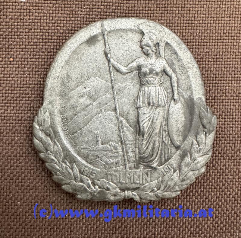 k.u.k. Kappenabzeichen TOLMEIN 1915-1917!!