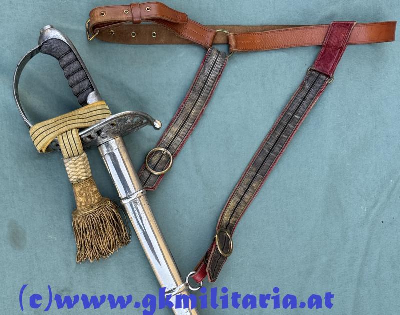 Komplette Säbel-Garnitur Säbel M1869 Kavallerie für Offizier mit Portepee und Gehänge!! -
