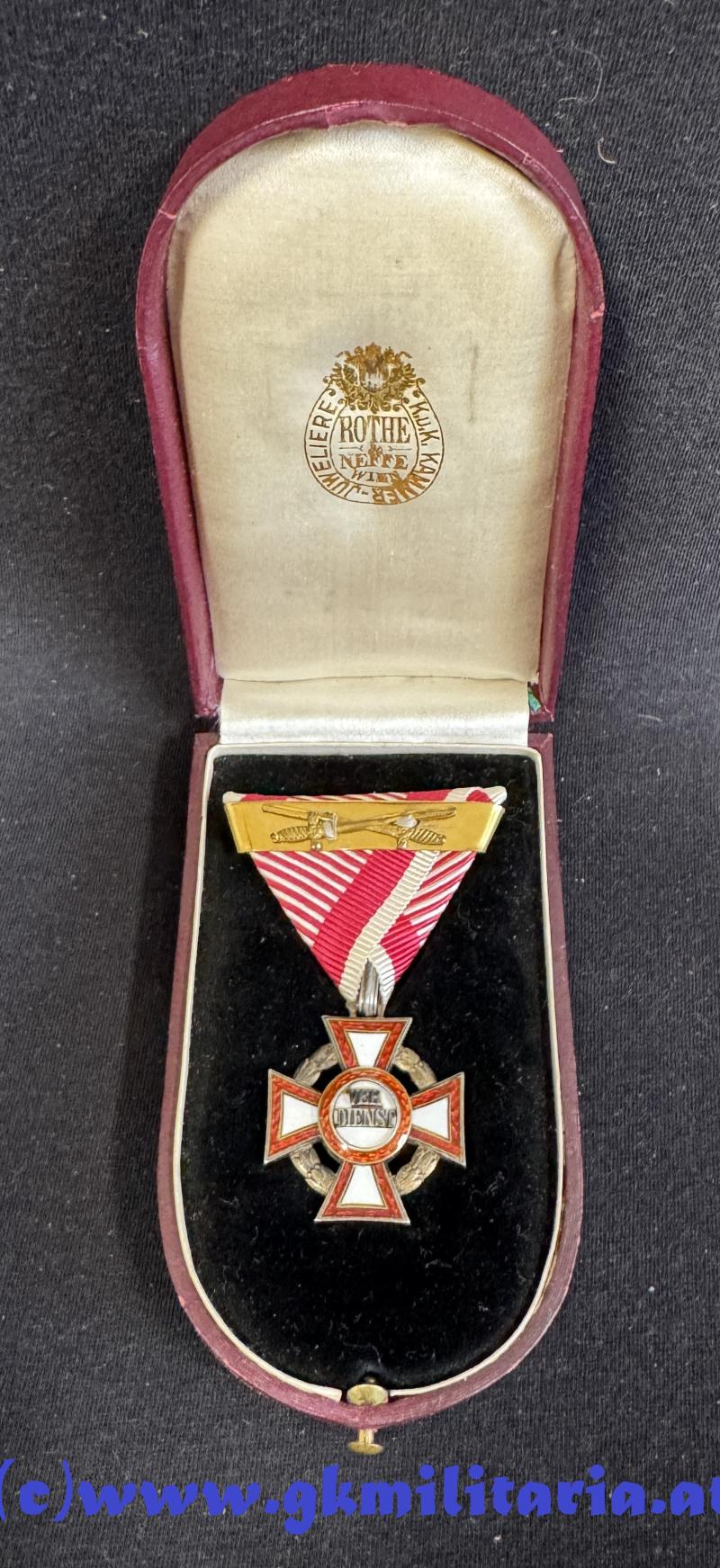 k.u.k. Militärverdienstkreuz 3. Klasse mit KD und WH-Spange im Etui!