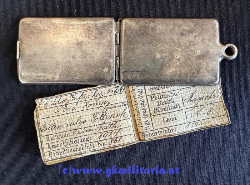 k.u.k. Legitimationskapsel Emanuel Folten vulgo Foltinek k.k. Landwehr-Infanterie-Regiment 