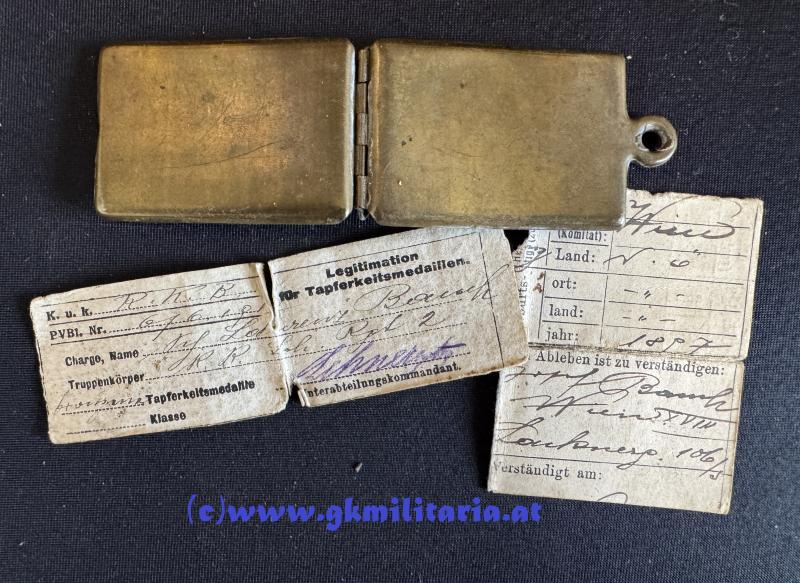k.u.k. Legitimationskapsel Ferenz Banek k.k. Landwehr-Infanterie-Regiment LINZ Nr. 2 !!