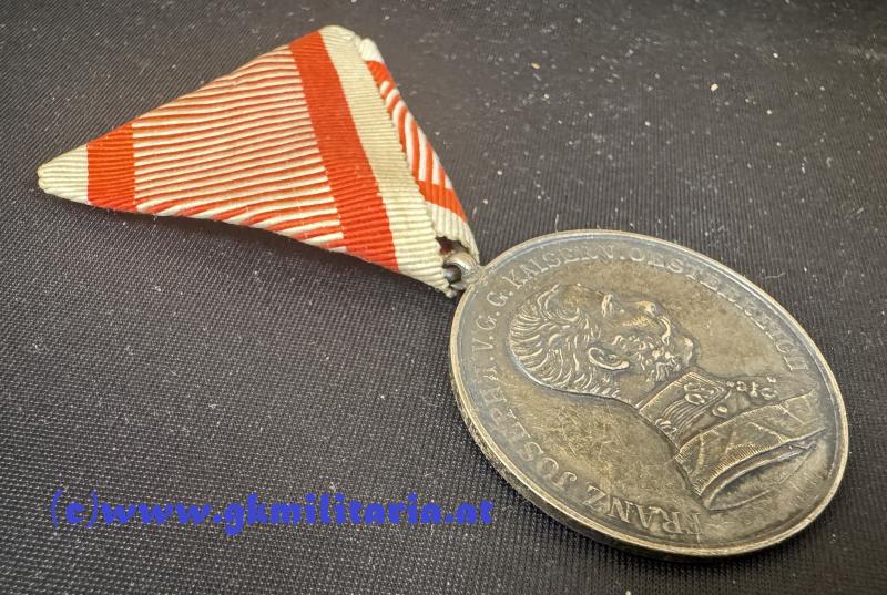 k.u.k. Silberne Tapferkeitsmedaille 1. Klasse Kaiser Franz Joseph I. - Silber! - TOP PATINA!!