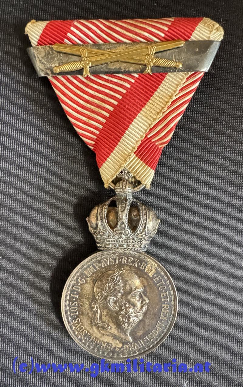 k.u.k. Silberne Militärverdienstmedaille Kaiser Franz Joseph I. mit Wiederholungsspange - TOP!