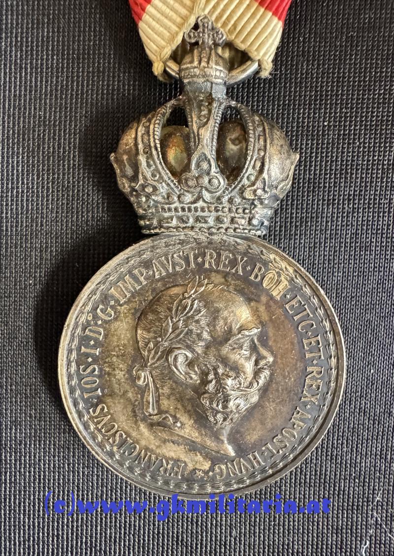 k.u.k. Silberne Militärverdienstmedaille Kaiser Franz Joseph I. mit Wiederholungsspange - TOP!