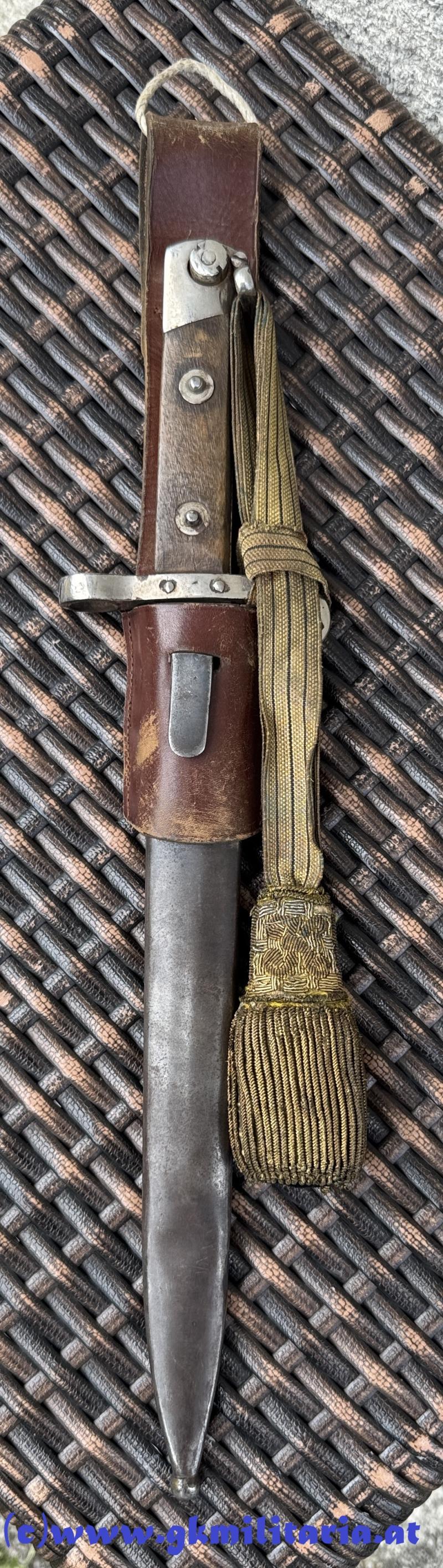 k.u.k. Bajonett M95 Offiziere mit Portepee Kaiser Karl I. aus dem Nachlass Leopold FIALA Schützenregiment Nr.21!!