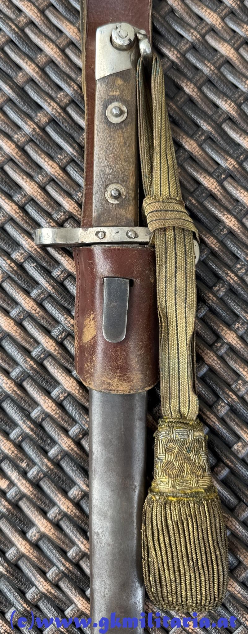 k.u.k. Bajonett M95 Offiziere mit Portepee Kaiser Karl I. aus dem Nachlass Leopold FIALA Schützenregiment Nr.21!!
