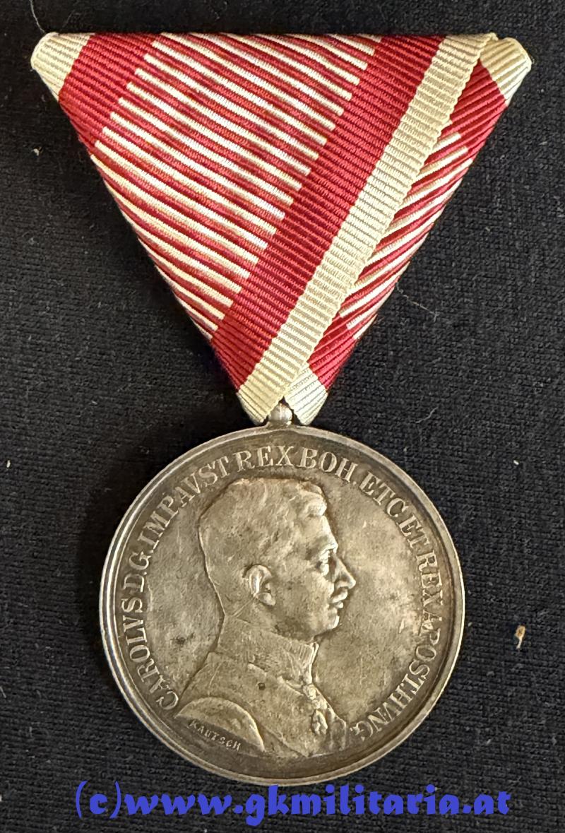 k.u.k. Silberne Tapferkeitsmedaille 1. Klasse Kaiser Karl I. !! - Silber!!