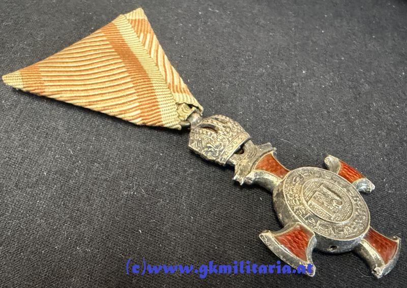 k.u.k. Silbernes Verdienstkreuz mit Krone - W. Kunz, Wien!!
