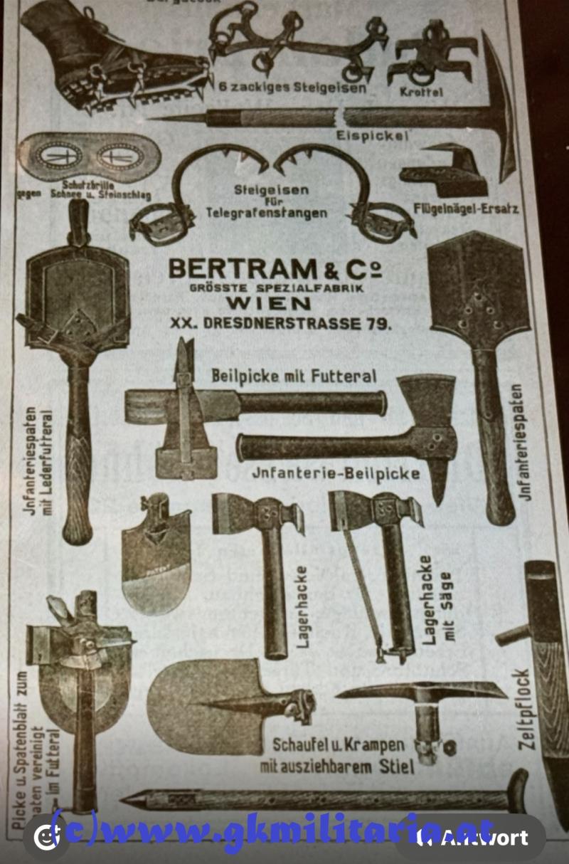 k.u.k. Infanterie-Beilpicke aus Eisen! - Selten!!