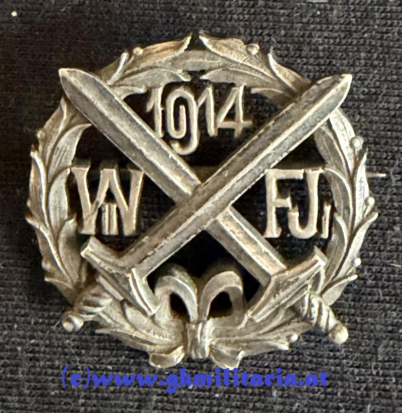 k.u.k. Abzeichen Waffenbrüderschaft 1914 - Kaiser Franz Josef I. & Kaiser Wilhelm II. - SILBER !!