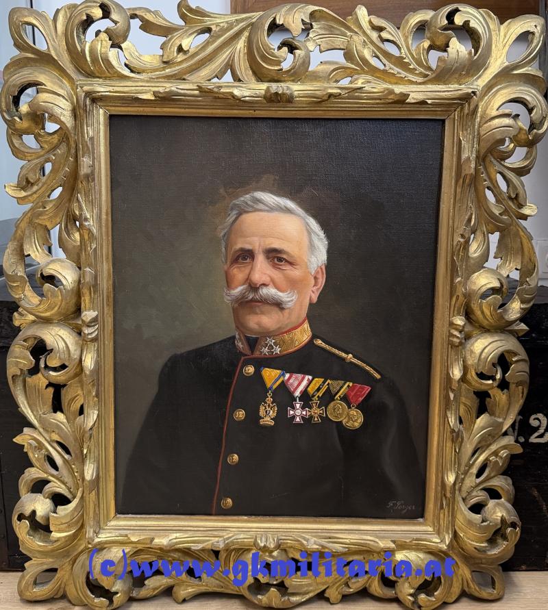 Ölbild k.u..k. Oberst Feldkanonenregiment Nr.12 mit Orden! - F. SORGER!!