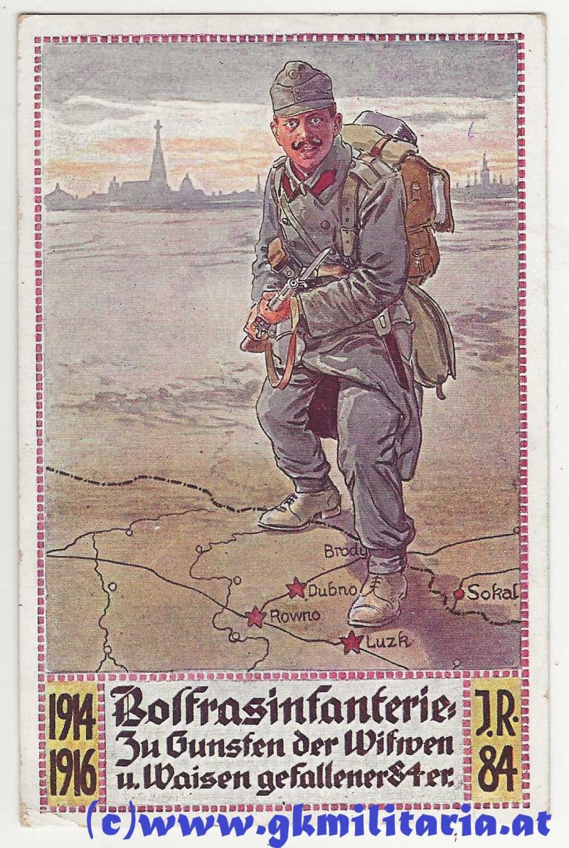 Regimentskarte - k.u.k. Infanterie Regiment Freiherr von Bolfras Nr. 84!!