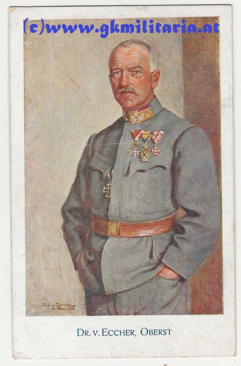 Karte k.u.k. Infanterie-Regiment Freiherr von Bolfras Nr. 84 - Oberst Dr. von Eccher !!