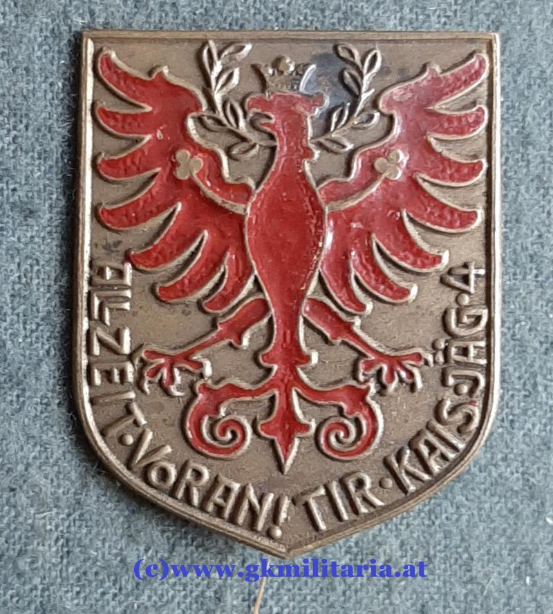 k.u.k. Kappenabzeichen Tiroler Kaiserjäger-Regiment 4 - 