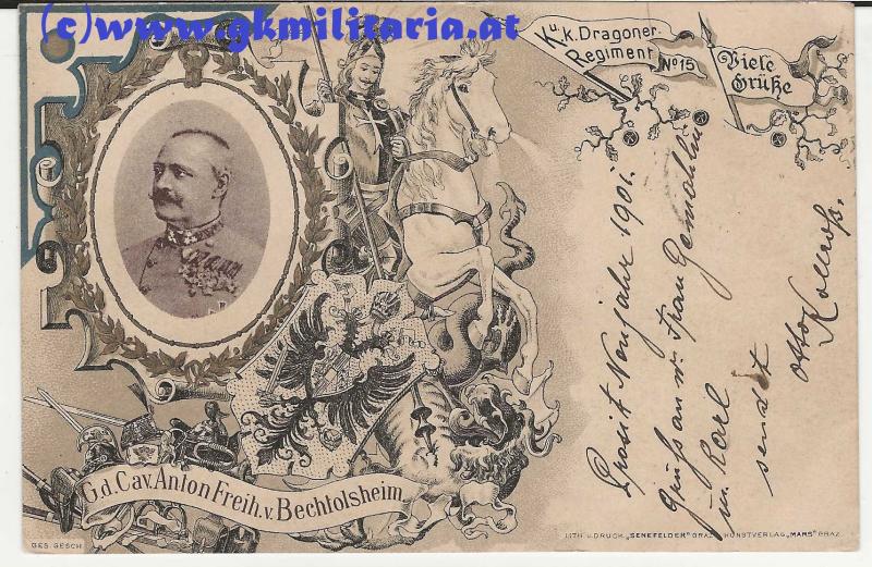 Regimentskarte k.u.k. Dragoner-Regiment Nr. 15 !!