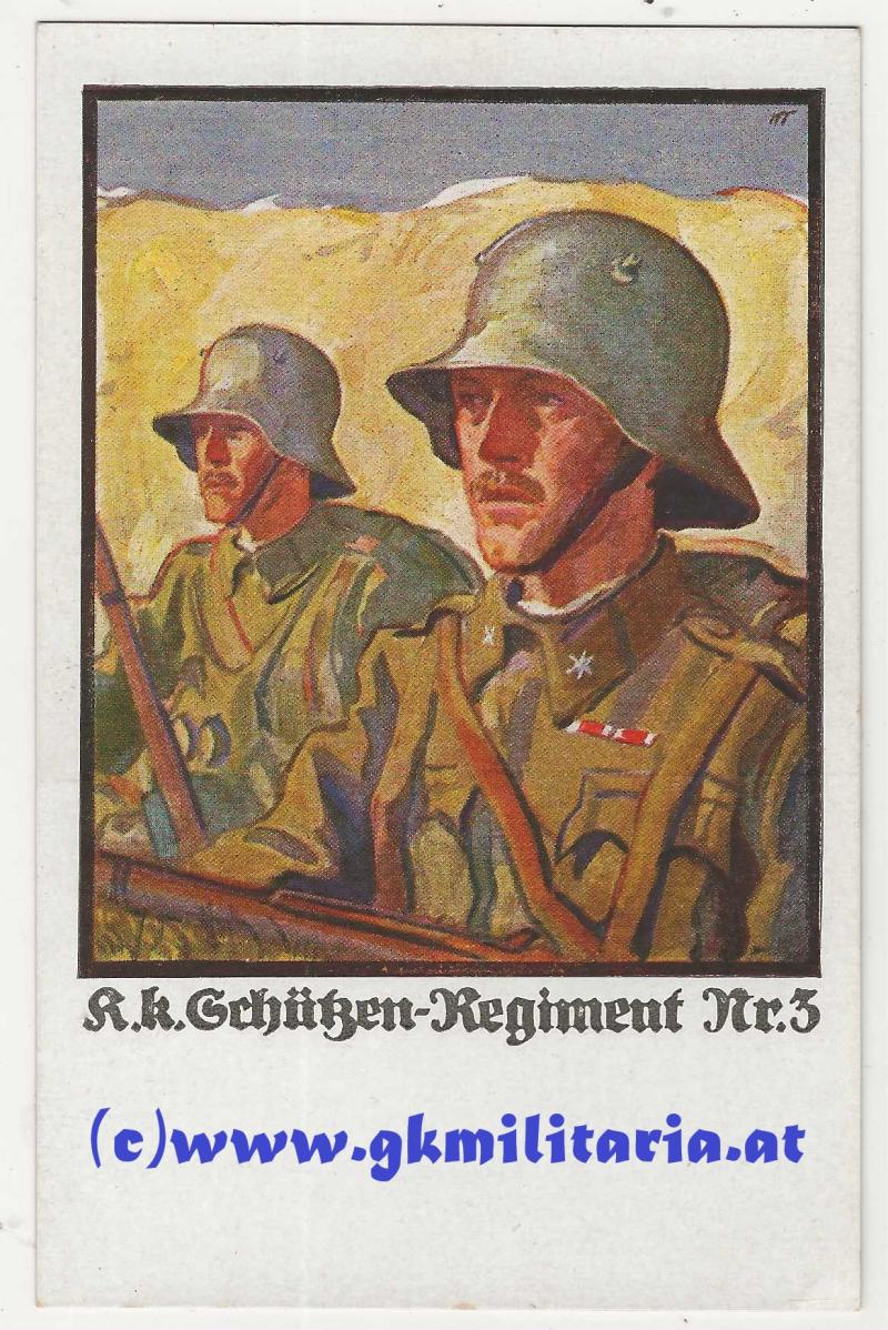 Regimentskarte - k.k. Schützen-Regiment Nr.3 -