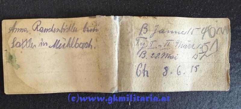k.k. Legitimationskapsel Ldst.-Soldat Franz RAUCHENBICHLER - Landsturm-Auszugs-Baon/Marschbataillon Nr.23 -