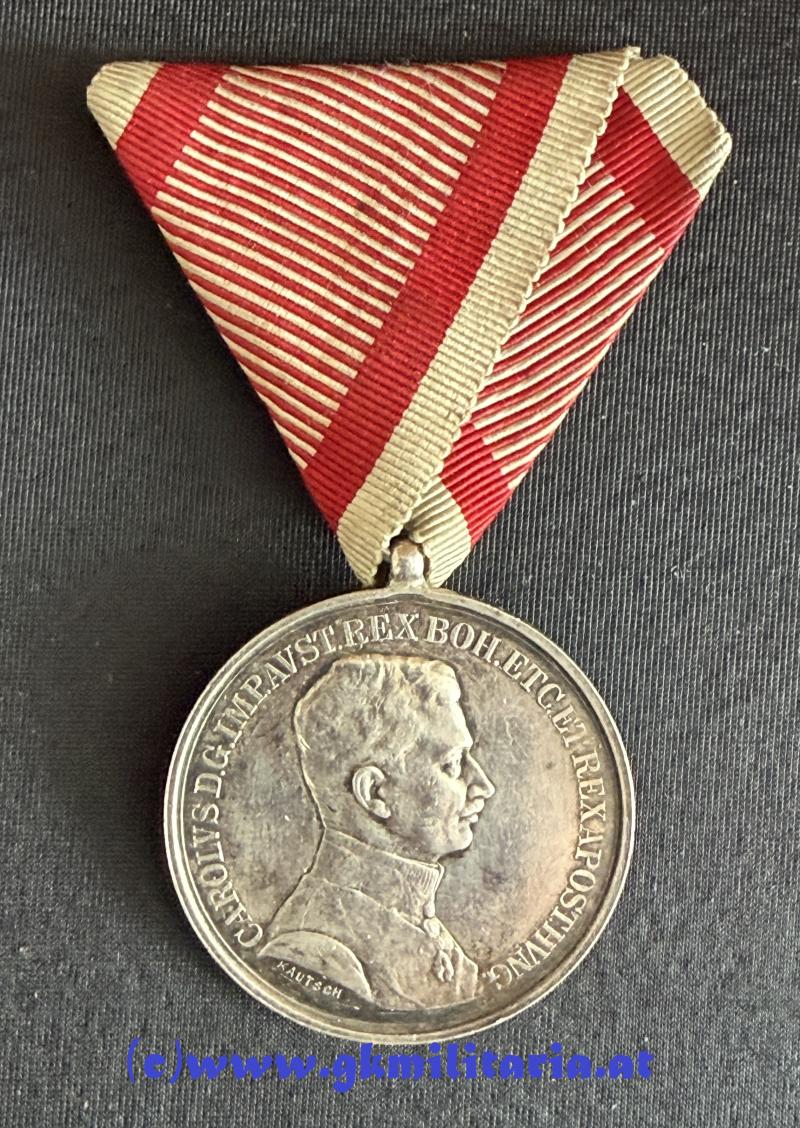 k.u.k. Silberne Tapferkeitsmedaille 1. Klasse Kaiser Karl I. !! - Silber!!
