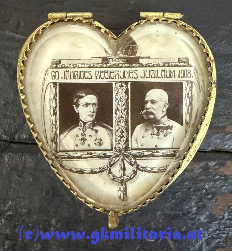 k.u.k. Hofbonbonniere Kaiser Franz Josef I. - 60-jähriges Regierungsjubiläum 1908 !!