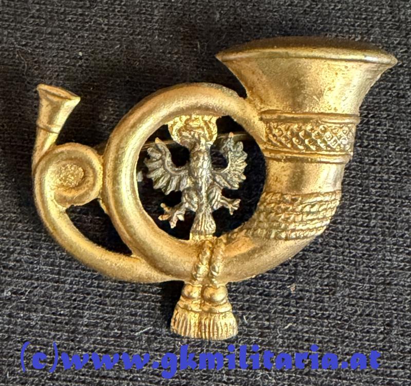 k.k. Jägerhorn für die Feldkappe der Tiroler Kaiserjäger!