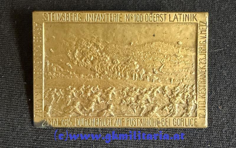 k.u.k. Kappenabzeichen Infanterie-Regiment Nr. 100 - GORLICE 1915!!