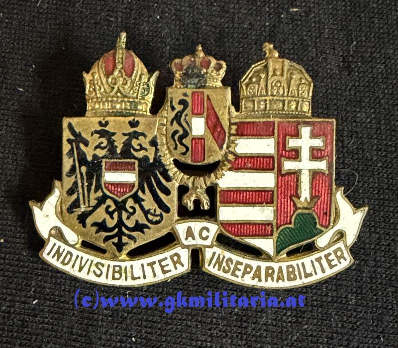 k.u.k. patriotisches Abzeichen - Doppelwappen Österreich-Ungarn!!